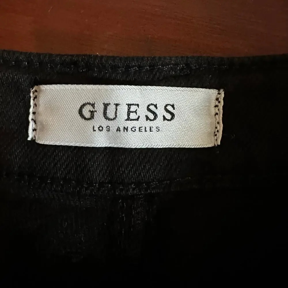 Guess Overdye Black 1981 Cutoff Denim Jean Shorts Raw Edge NWT 80s size 26